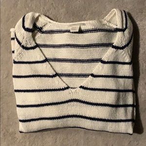 Beachy Lose-Knit Striped Sweater